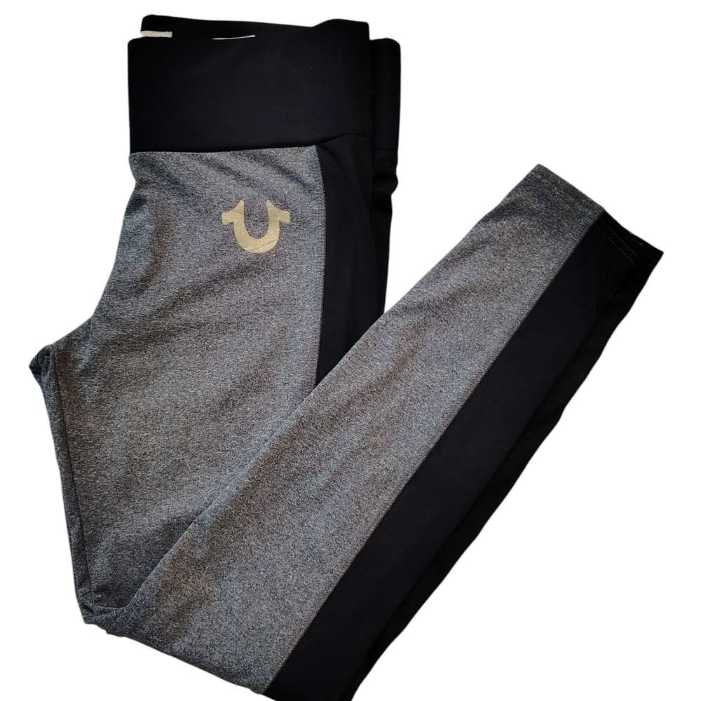 True Religion Gray and Black Leggings
